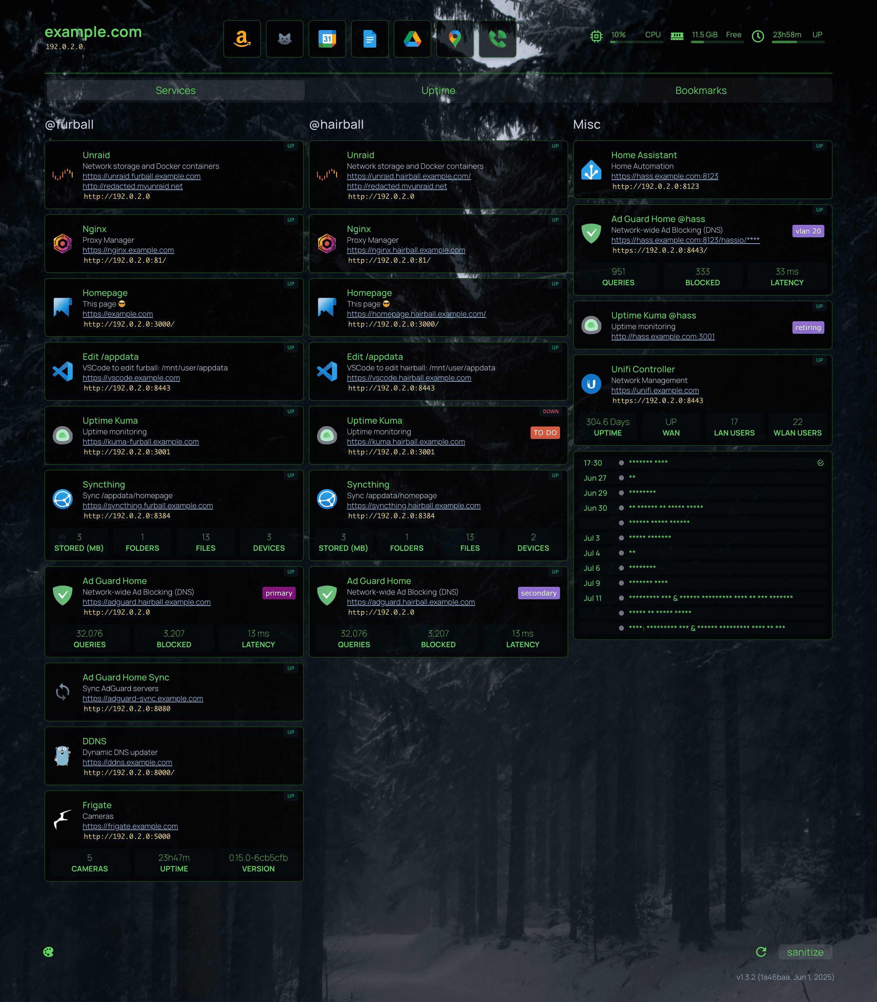 homepage sanitize sample