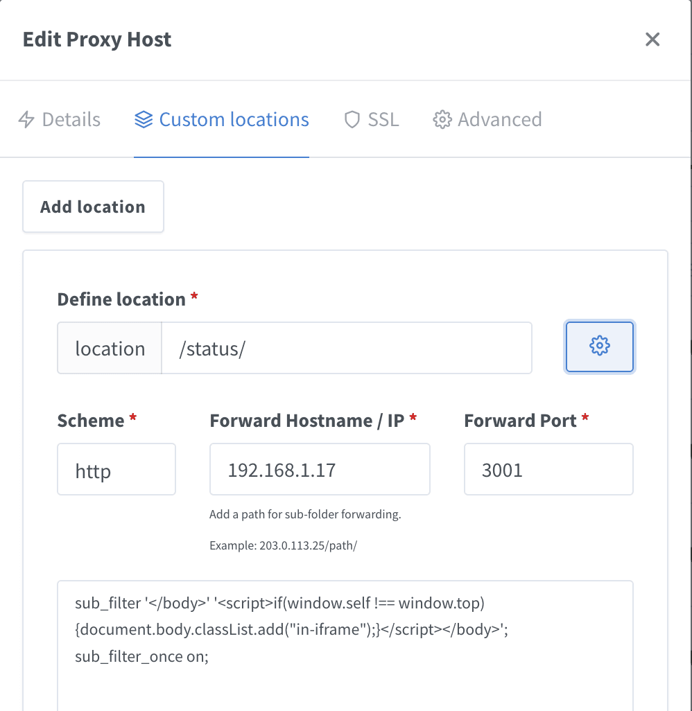 nginx custom location